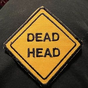 Traffic sign DEAD HEAD vintage iron on patch yellow